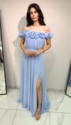 MADONNA YAKA GÜL DETAYLI KLOŞ ABİYEABİYES - CENNET GÜL KAHVECİ