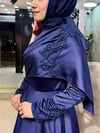 SATEN KLOŞ YAKASI BONCUK İŞLEMELİ