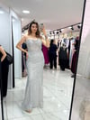 simli griter uzun elbiseABİYES - CENNET GÜL KAHVECİ