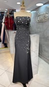 STRAPLEZ TAŞLI YIRTMAÇLI KREP