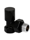 Siyah Vana  1/2 Px Metal Silindir Gövdeli Radyatör&Havlupan Vanası