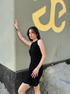 Ajurlu Kendinden Desenli Astarlı Örme Mini Elbise