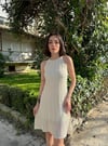 Ajurlu Kendinden Desenli Astarlı Örme Mini Elbise
