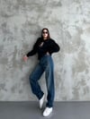 Bisiklet Yaka Ayıcık Nakışlı Oversize Pamuklu Sweatshırt