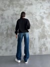 Bisiklet Yaka Ayıcık Nakışlı Oversize Pamuklu Sweatshırt