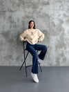 Bisiklet Yaka Ayıcık Nakışlı Oversize Pamuklu Sweatshırt