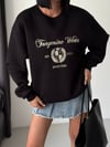 Bisiklet Yaka Nakışlı Oversize Sweat