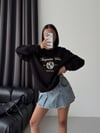 Bisiklet Yaka Nakışlı Oversize Sweat