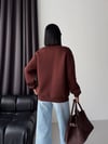 Bisiklet Yaka Nakışlı Oversize Sweat