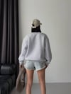 Bisiklet Yaka Nakışlı Oversize Sweat