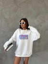 Bisiklet Yaka Oversize Salaş Pamuklu Şardonlu Sweatshirt