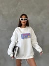 Bisiklet Yaka Oversize Salaş Pamuklu Şardonlu Sweatshirt