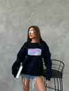 Bisiklet Yaka Oversize Salaş Pamuklu Şardonlu Sweatshirt