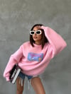 Bisiklet Yaka Oversize Salaş Pamuklu Şardonlu Sweatshirt