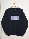 Bisiklet Yaka Oversize Salaş Pamuklu Şardonlu Sweatshirt