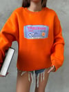 Bisiklet Yaka Oversize Salaş Pamuklu Şardonlu Sweatshirt