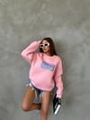 Bisiklet Yaka Oversize Salaş Pamuklu Şardonlu Sweatshirt