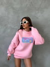 Bisiklet Yaka Oversize Salaş Pamuklu Şardonlu Sweatshirt
