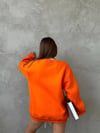 Bisiklet Yaka Oversize Salaş Pamuklu Şardonlu Sweatshirt