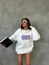 Bisiklet Yaka Oversize Salaş Pamuklu Şardonlu Sweatshirt