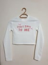 Bisiklet Yaka Yazılı Baskılı Fiyonklu Crop Bluz