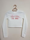 Bisiklet Yaka Yazılı Baskılı Fiyonklu Crop Bluz