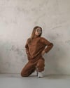 Çok Bol Oversize Bol Kesim Süet Sweat Pantolon ikili Takım