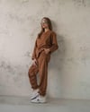 Çok Bol Oversize Bol Kesim Süet Sweat Pantolon ikili Takım