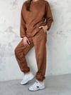 Çok Bol Oversize Bol Kesim Süet Sweat Pantolon ikili Takım