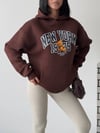 Kapüşonlu Oversize Ayıcık Baskılı Sweatshirt
