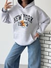 Kapüşonlu Oversize Ayıcık Baskılı Sweatshirt
