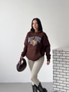 Kapüşonlu Oversize Ayıcık Baskılı Sweatshirt