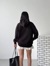 Kapüşonlu Oversize Ayıcık Baskılı Sweatshirt