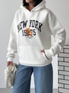 Kapüşonlu Oversize Ayıcık Baskılı Sweatshirt