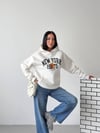 Kapüşonlu Oversize Ayıcık Baskılı Sweatshirt
