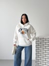 Kapüşonlu Oversize Ayıcık Baskılı Sweatshirt