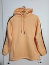 Kapüşonlu Şeritli Oversize Salaş Uzun Sweatshirt