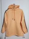 Kapüşonlu Şeritli Oversize Salaş Uzun Sweatshirt