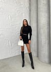 Kolları Tül Çiçekli Güllü Crop Bluz