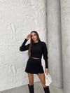 Kolları Tül Çiçekli Güllü Crop Bluz