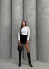 Kolları Tül Çiçekli Güllü Crop Bluz