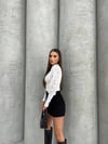 Kolları Tül Çiçekli Güllü Crop Bluz
