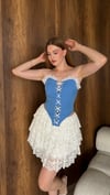 Korse Büstiyer Dantelli Şortlu Mini Etek İkili Takım