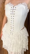 Korse Büstiyer Dantelli Şortlu Mini Etek İkili Takım