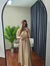 Kruvaze Yaka Kısa Kol Beli Lastikli Rahat Kesim Elbise