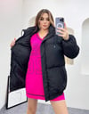 Oversize Bol Kesim Uzun Salaş Mont