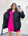 Oversize Bol Kesim Uzun Salaş Mont