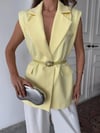 Oversize Salaş Kemerli Blazer Yelek