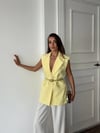 Oversize Salaş Kemerli Blazer Yelek