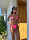 Yandan Bağlamalı İncili Üçgen Yüksek Bel Bikini Takım